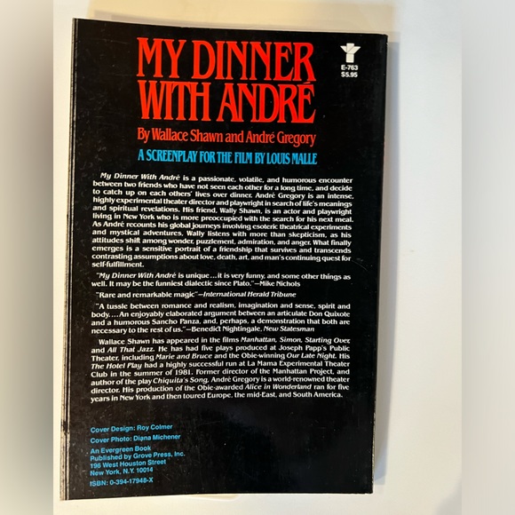 My Dinner with Andre by Wallace Shawn and Andre Gregory. 1981. - Picture 2 of 3